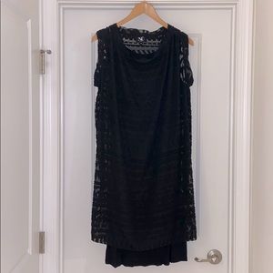 ✨HP✨ NU Denmark Black Patterned Overlay Dress